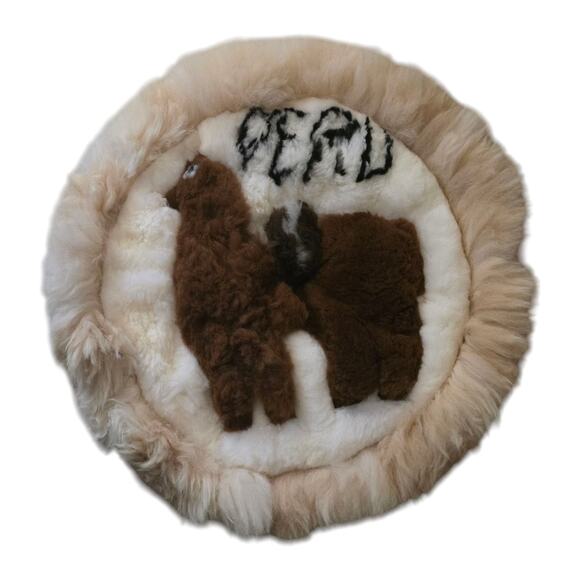 Vintage Peruvian Alpaca Wall Hanging Peru Fur Keepsake - Picture 1 of 5